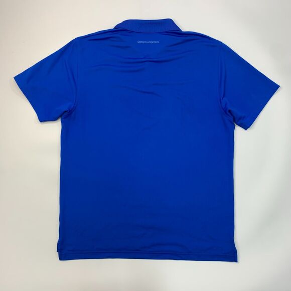 Under Armour Fishing Polo Shirt Mens XL Extra Large Blue HeatGear Sweat Wick - Picture 7 of 13